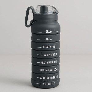 Smart Collapsible Water Bottle With Time Marker For Fitness Tracking And Daily Hydration Goals