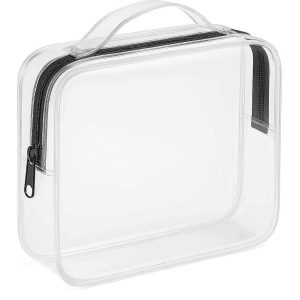 Clear Waterproof PVC Cosmetic Bag For Airport Security TSA Approved Quart Size Toiletry Storage